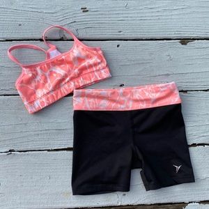Old Navy sports bra shorts practice cheer dance